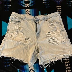 American Eagle Distressed Light Wash Denim Women's Shorts